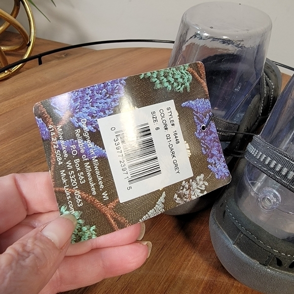 NEW Muk Luks Erin Dark Gray Sling Back Mary Jane Flats Size 6 - Picture 6 of 14